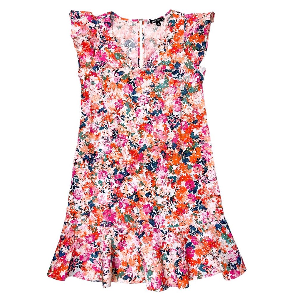 J. Crew Mercantile Women's Size 2 Floral Ruffle Flutter Cotton Dress NWOT